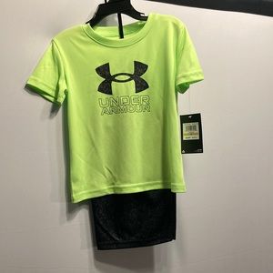 Boys 2 piece Under Armor t-shirt & shorts sz. 3T.          NWT  100% polyester
